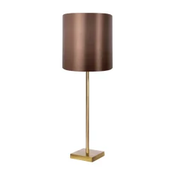 Giovanni Battista Tischlampe E27 68,5 cm Messing Stoff in Bronze hell Braun< Tischlampen|Schlafzimmer Lampen