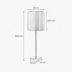 Giovanni Battista Tischlampe E27 68,5 cm Messing Stoff in Bronze hell Braun< Tischlampen|Schlafzimmer Lampen