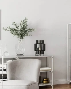 By Rydéns Tischlampe E27 37 cm Metall Rauchglas Dreibein< Wohnzimmerlampen|Metall Lampen