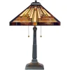 Elstead Tischlampe ETERNO 7 Buntglas H:58cm Tiffany Lampe< Tischlampen|Designerlampen