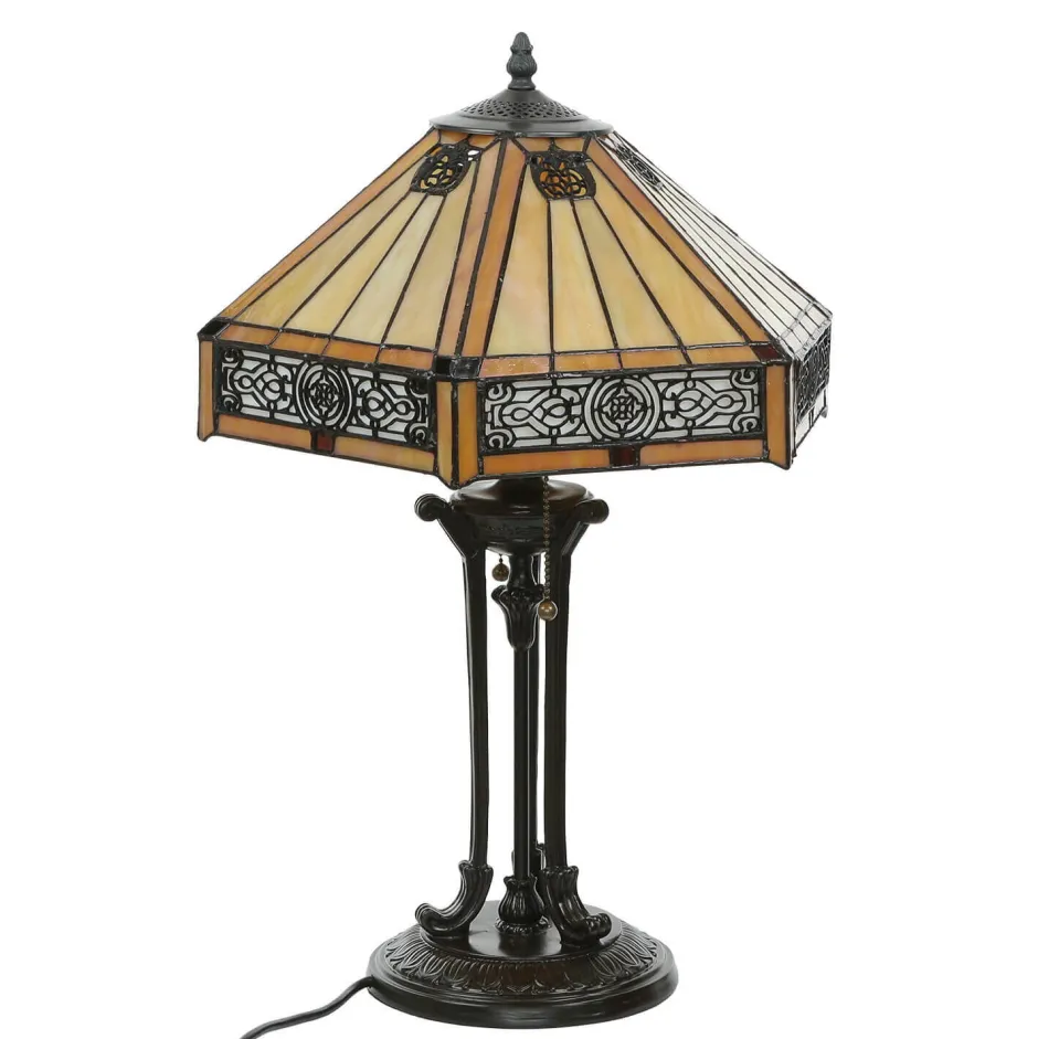 Elstead Tischlampe FARFALLA 4 H:59cm Tiffany Wohnzimmer< Glaslampen|Designerlampen