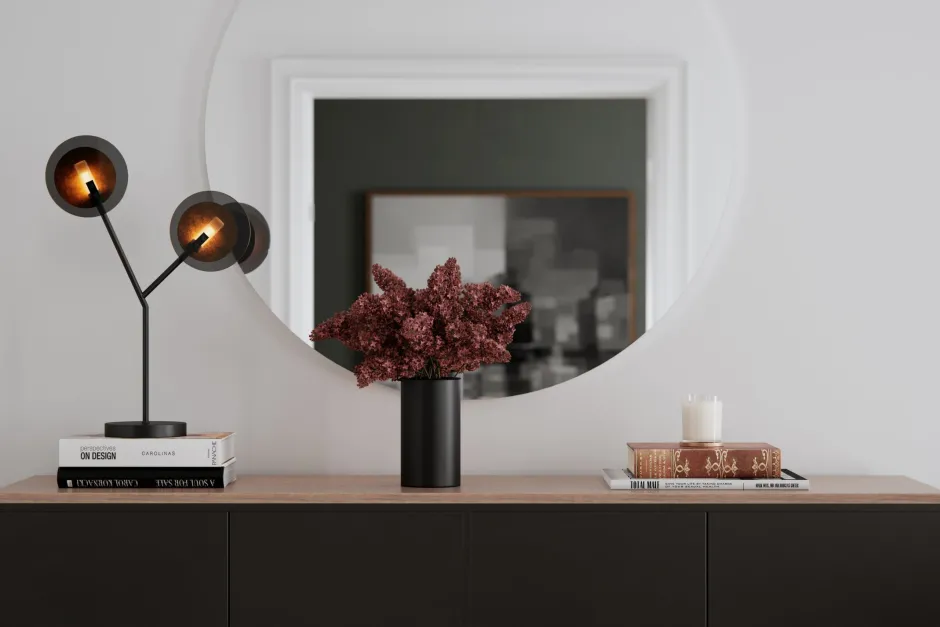 By Rydéns Tischlampe 2-flammmig 59 cm Schwarz Gold aus Glas Metall< Wohnzimmerlampen|Metall Lampen