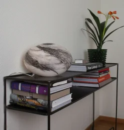 Wohnzimmerlampen|Metall Lampen*By Rydéns Tischlampe Glas 20 cm hoch Schwarz Grau marmoriert E14