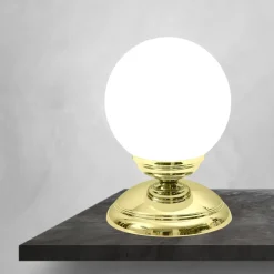 Giovanni Battista Tischlampe Glas Messing H: 17,5 cm Kugelschirm E14 klein< Tischlampen|Jugendstil Lampen