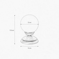 Giovanni Battista Tischlampe Glas Messing H: 17,5 cm Kugelschirm E14 klein< Tischlampen|Jugendstil Lampen