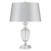 Tischlampen|Schlafzimmer Lampen*Elstead Tischlampe Glas Stoff in Silber 63cm hoch VHASI