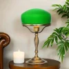 Giovanni Battista Tischlampe Glasschirm Grün aus Echt-Messing< Glaslampen|Metall Lampen