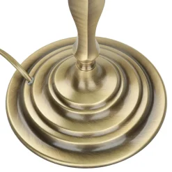 Giovanni Battista Tischlampe Glasschirm Grün aus Echt-Messing< Glaslampen|Metall Lampen