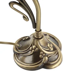 Giovanni Battista Tischlampe Glasschirm Weiß Echt-Messing Jugendstil< Wohnzimmerlampen|Glaslampen