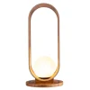 Wohnzimmerlampen|Schlafzimmer Lampen*Elstead Tischlampe Holz Furnier aus Teak Glas 54 cm hoch E27 Modern