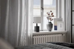 Wohnzimmerlampen|Schlafzimmer Lampen*By Rydéns Tischlampe Holz Stoff 41 cm Schwarz Weiß für E27