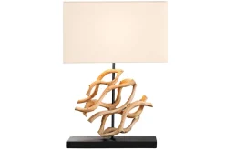 Invicta Interior Tischlampe Holz Stoff blendarm E27 H:57 cm Leselicht< Tischlampen|Schlafzimmer Lampen