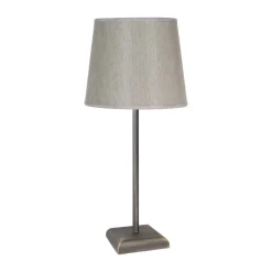 Tischlampen|Schlafzimmer Lampen*Giovanni Battista Tischlampe in Bronze matt Beige E27 45 cm Messing Stoff
