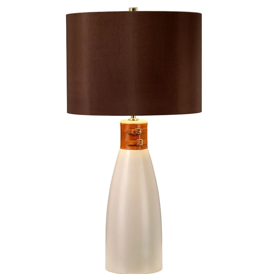 Tischlampen|Schlafzimmer Lampen*Elstead Tischlampe INCA Braun Keramik 71cm Klassisch Lampe