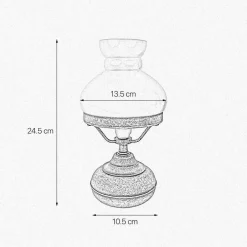 Tischlampen|Jugendstil Lampen*Giovanni Battista Tischlampe Jugendstil Messing Glas in Bronze Antik Weiß 24,5cm