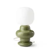 Ferroluce Tischlampe Keramik Glas 35 cm hoch E14 Grün Weiß< Wohnzimmerlampen|Glaslampen