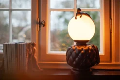 By Rydéns Tischlampe Keramik Glas 45 cm hoch Schwarz Weiß Grün< Wohnzimmerlampen|Glaslampen