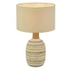 Searchlight Tischlampe Keramik Leinen H: 40,5 cm Creme E14 MARY< Schlafzimmer Lampen|Stofflampen
