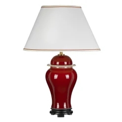 Elstead Tischlampe Keramik Rot Ecru Weiß E27 65 cm MALDRA< Tischlampen|Schlafzimmer Lampen