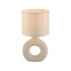 Just Light Tischlampe Keramik Stoff blendarm 30 cm E27 Beige< Schlafzimmer Lampen|Stofflampen