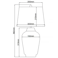 Tischlampen|Schlafzimmer Lampen*Elstead Tischlampe Keramik Stoff E27 56,2 cm hoch OLWEN