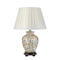 Stofflampen|Keramiklampen*Elstead Tischlampe Keramik Stoff Klassisch 50 cm E27 NATISINA