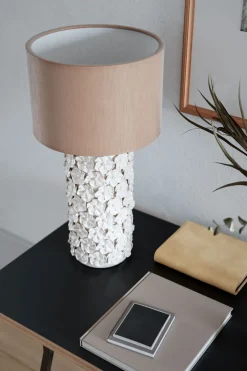 By Rydéns Tischlampe Keramik Stoff 54,5 cm hoch Beige E27 Floral< Wohnzimmerlampen|Schlafzimmer Lampen