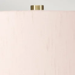 Elstead Tischlampe Keramik Stoff 64 cm E27 Retro Rosa Weiß< Schlafzimmer Lampen|Stofflampen