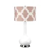 Wohnzimmerlampen|Stofflampen*Elstead Tischlampe Keramik Stoff E27 69 cm hoch Weiß Rosa