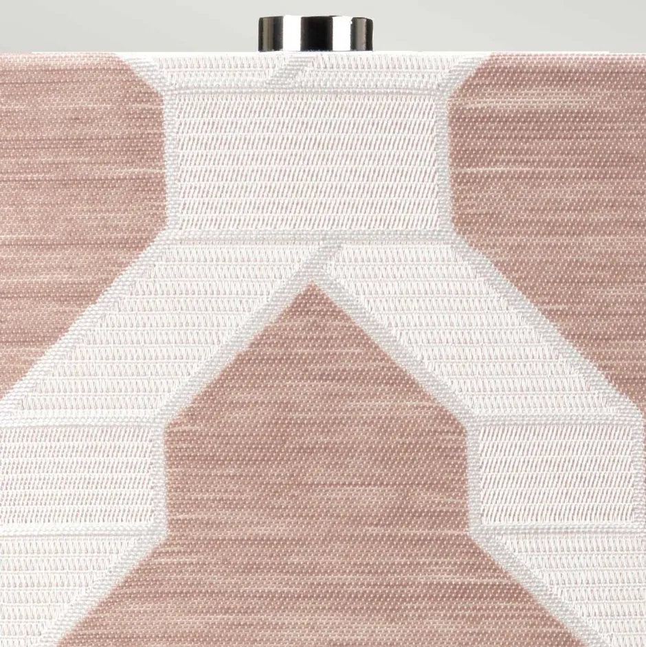 Wohnzimmerlampen|Stofflampen*Elstead Tischlampe Keramik Stoff E27 69 cm hoch Weiß Rosa