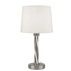 Schlafzimmer Lampen|Stofflampen*Searchlight Tischlampe LED E27 H: 47 cm beleuchtete Säule