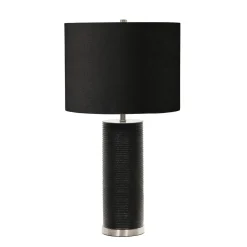 Stofflampen|Designerlampen*Elstead Tischlampe LEILA Schwarz Porzellan 65cm Bodenlampe