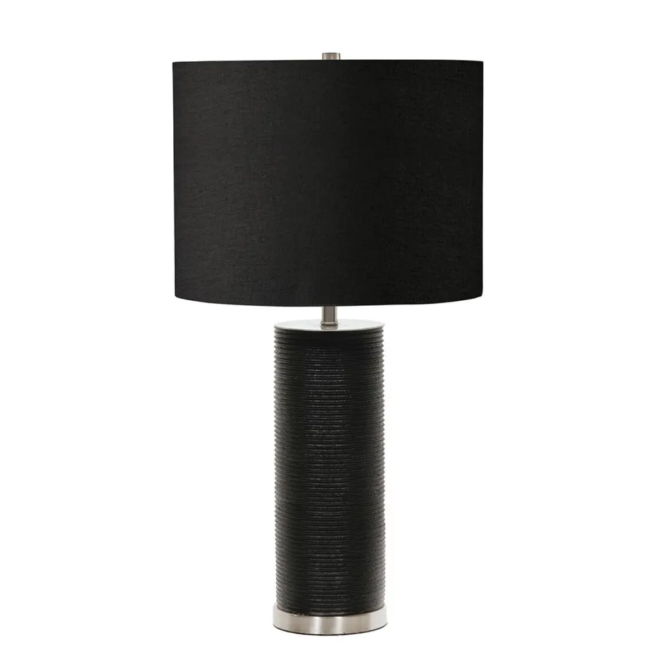 Stofflampen|Designerlampen*Elstead Tischlampe LEILA Schwarz Porzellan 65cm Bodenlampe