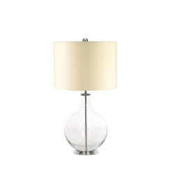 Elstead Tischlampe LINUS Creme Glas H:67cm Design Lampe< Tischlampen|Schlafzimmer Lampen