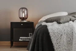 Wohnzimmerlampen|Metall Lampen*By Rydéns Tischlampe Marmor Metall Rauchglas 34 cm Grau E27