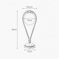 Giovanni Battista Tischlampe Messing Glas 38 cm in Bronze hell Weiß E14< Tischlampen|Badezimmer Lampe