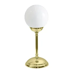 Giovanni Battista Tischlampe Messing Glas H: 31 cm Kugel Schirm E14< Tischlampen|Badezimmer Lampe