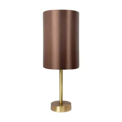 Giovanni Battista Tischlampe Messing Stoff H: 38,5 cm E27 in Bronze Braun< Tischlampen|Schlafzimmer Lampen