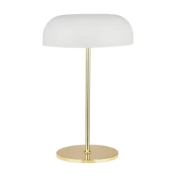 Schlafzimmer Lampen|Bauhaus Lampen*Searchlight Tischlampe Messing Weiß 2x E14 Metall 40 cm hoch