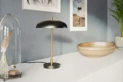 Wohnzimmerlampen|Schlafzimmer Lampen*By Rydéns Tischlampe Metall Ø 28 cm 45 cm hoch Modern Schwarz Gold G9