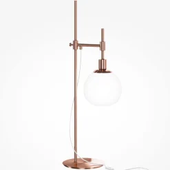 Maytoni Tischlampe Metall Glas 65 cm hoch in Messing Weiß E14< Tischlampen|Kugellampen