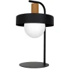 Tischlampen|Metall Lampen*Luminex Tischlampe Metall Glas Holz 55 cm hoch Schwarz Weiß E27