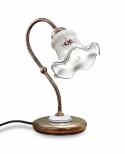 Ferroluce Tischlampe Metall Keramik 15 cm breit 28,5 cm hoch E14< Wohnzimmerlampen|Keramiklampen