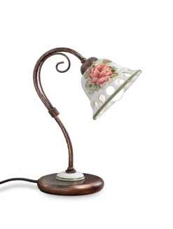 Ferroluce Tischlampe Metall Keramik E14 B: 15 cm 32 cm hoch BRUNO< Wohnzimmerlampen|Keramiklampen