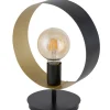 Sigma Tischlampe Metall Schwarz Gold Ring 32 cm E27 dekorativ< Moderne Lampen|Designerlampen