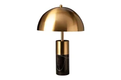 Metall Lampen|Retro Lampen*Invicta Interior Tischlampe Metall Schwarz Gold Leselicht E27 52 cm hoch
