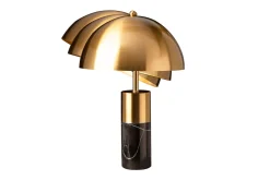 Metall Lampen|Retro Lampen*Invicta Interior Tischlampe Metall Schwarz Gold Leselicht E27 52 cm hoch