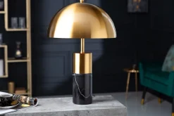 Metall Lampen|Retro Lampen*Invicta Interior Tischlampe Metall Schwarz Gold Leselicht E27 52 cm hoch