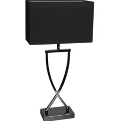 By Rydéns Tischlampe Metall Stoff 52 cm Schwarz-Chrom Schwarz E27< Wohnzimmerlampen|Schlafzimmer Lampen