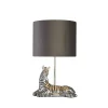 Stofflampen|Schlafzimmer Lampen*Searchlight Tischlampe Modern 35 cm Zebra E27 in Silber Schwarz